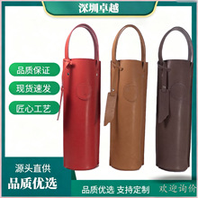 跨境北美风皮革红酒袋 外出便携酒袋 送礼高级感可定制logo红酒袋
