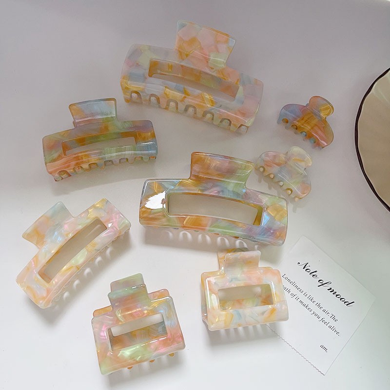 10g Weight Hair Claws Hair Accessories Type Simple Style Colorful Rectangle Acetic Acid Sheets Hair Claws