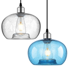 亚马逊复古蓝色玻璃吊灯农舍气泡玻璃吊灯餐厅厨房岛吧台玻璃灯具