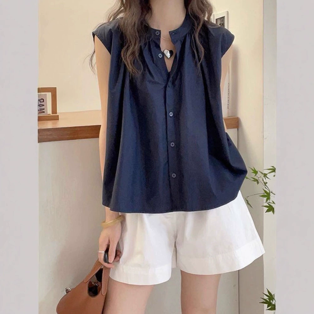 2025夏季新款韩版时尚简约百搭小个子衬衫女甜美衬衣外套气质小衫