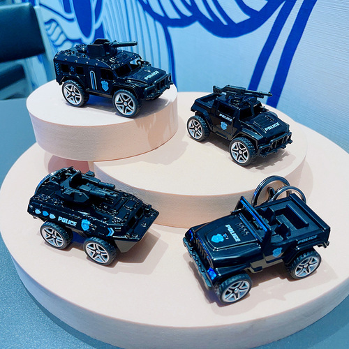 Hottest alloy cool bouncing mini car keychain, phone small gift for school bag pendant