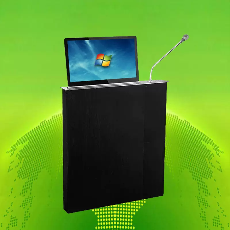 会议系统15.6寸液晶屏升降器无纸化常规显示屏升降机嵌入式