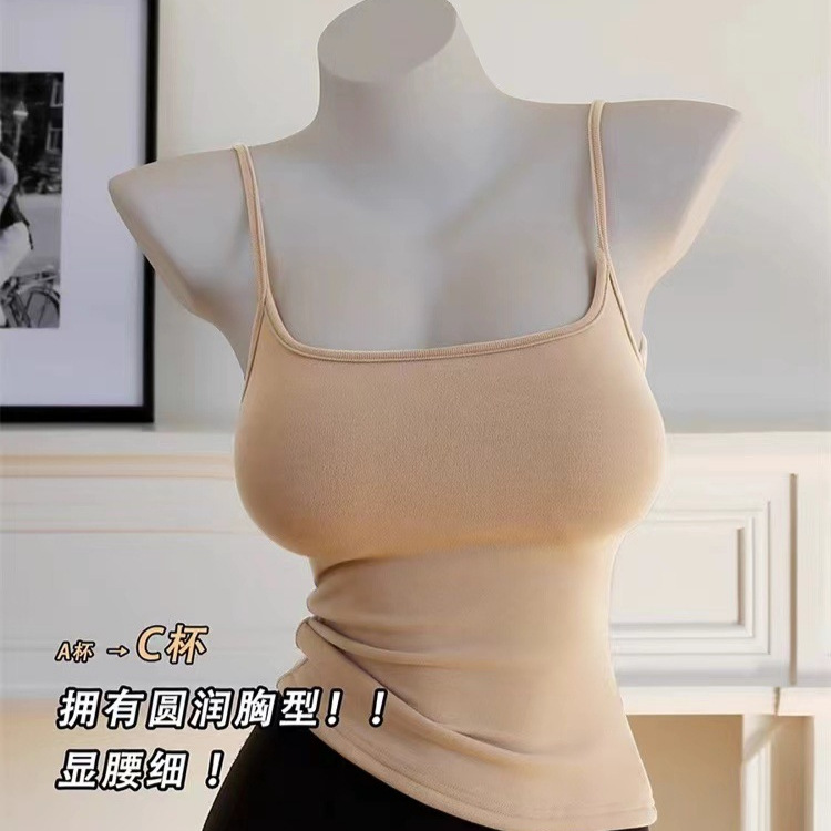 Primavera y verano nueva expansión externa, base, cofre, cintura, todo fósforo, almohadilla para el pecho, expansión externa, camisola, mujer