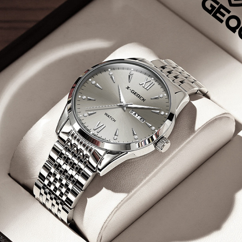 Swiss Brand Fully Automatic Mechanical Watch Men's Watch Men's Hollow Steel Belt Dual Calendar Waterproof Tiktok Dropshipping