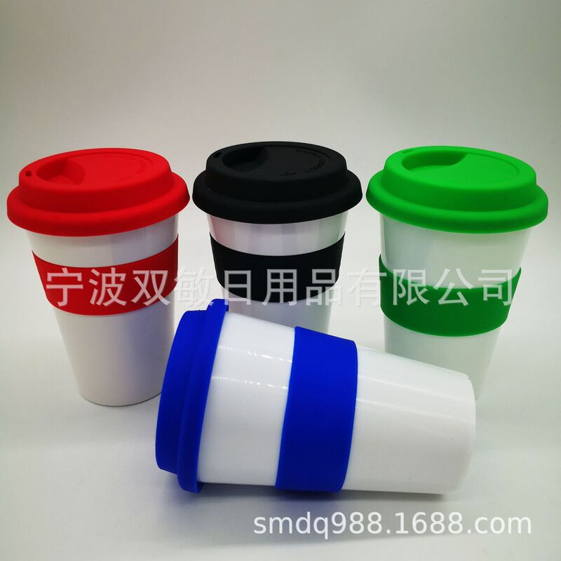 16oz plastic cup biodegradable PLA coffee cup 450ml with silicone cover with silicone cover Cup handy Cup