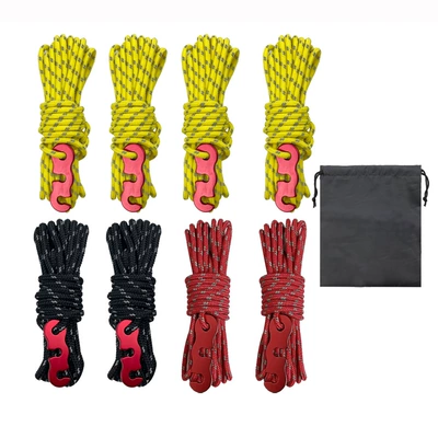 Outdoor camping tent canopy wind rope reflective luminous wind rope 4 meters multi-functional wind rope buckle tent fixed rope