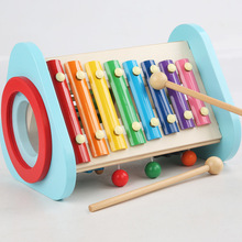 木质多功能音乐组合教具彩虹敲琴旋转齿轮动手动脑儿童益智玩具