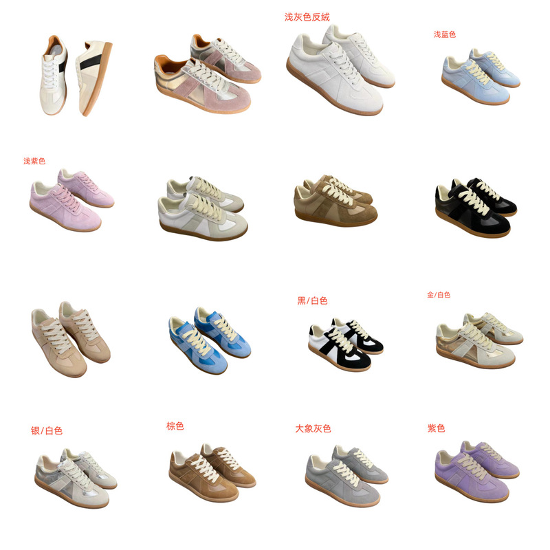 Internet Celebrity Popular Men's and Women's Couple Shoes, Versatile Trendy Shoes, Retro Sports White Shoes, Genuine Leather Moral Training Shoes, Men's Shoes