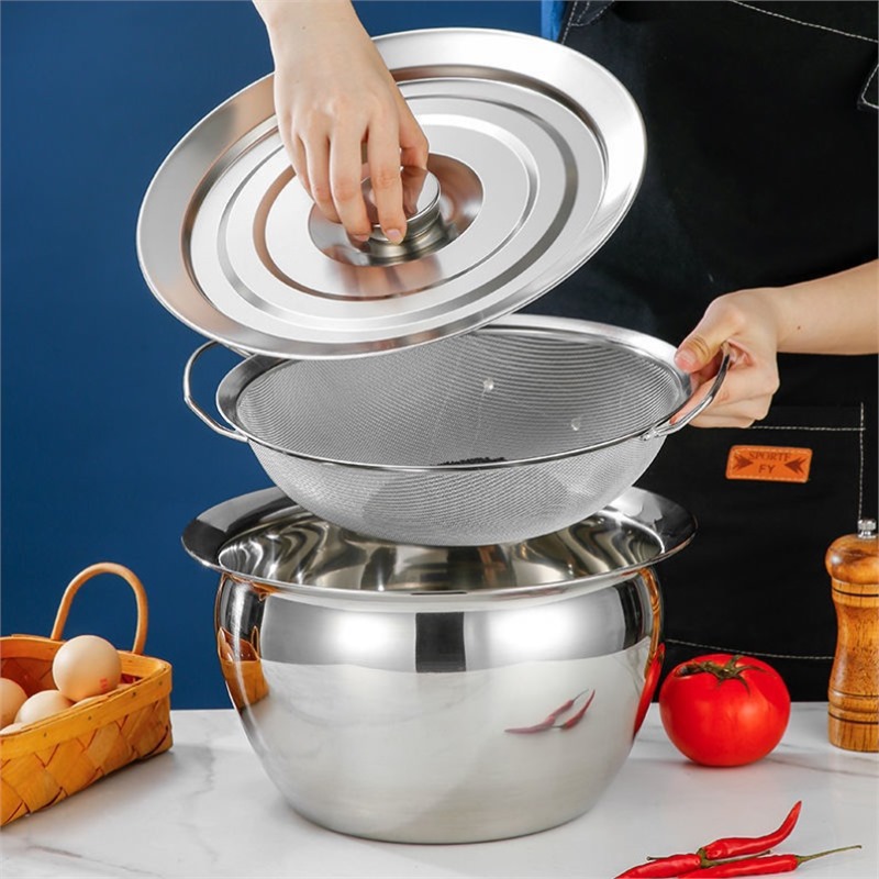 304不锈钢油盆带盖家用油缸子猪油盆厨房放油鼓商用装油盆耐高温