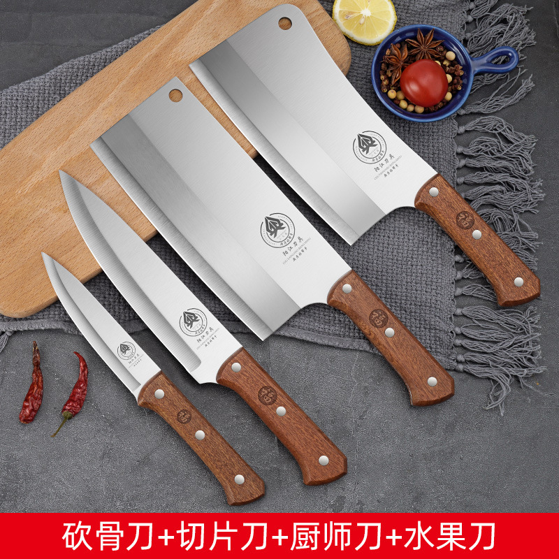 Cuchillo de cocina doméstico cuchillo de acero inoxidable cuchillo de corte de cocina cuchillo de frutas afilado cuchillo de corte de huesos combinación