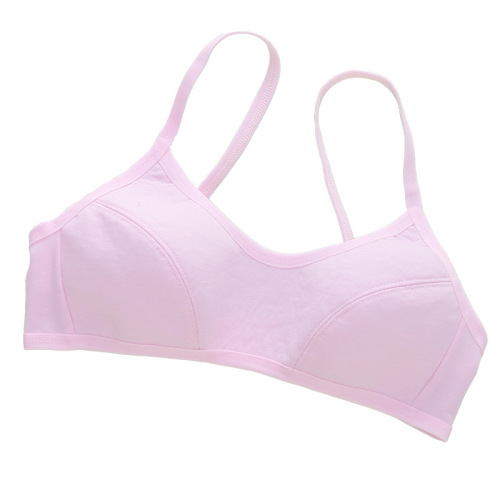 Underwear for female students in developmental period, junior high school students, pure cotton suspenders, breathable, wire-free, comfortable and anti-bump bra