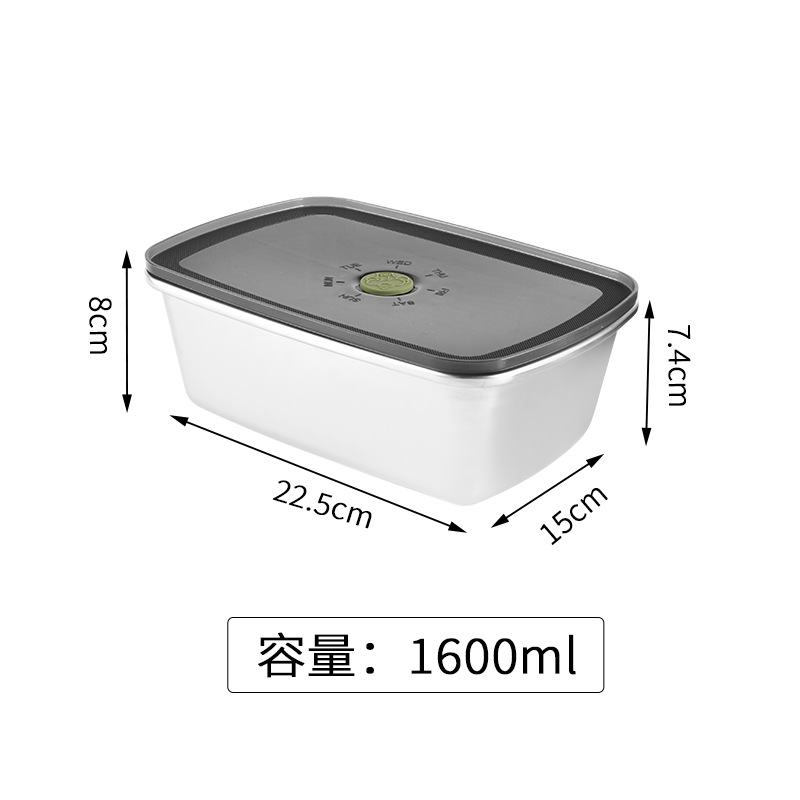 Caja de almacenamiento fresco de acero inoxidable 304 Caja de almacenamiento de cocina de grado alimenticio Refrigerador Caja de almacenamiento fresco de alimentos Caja de almuerzo de picnic al aire libre