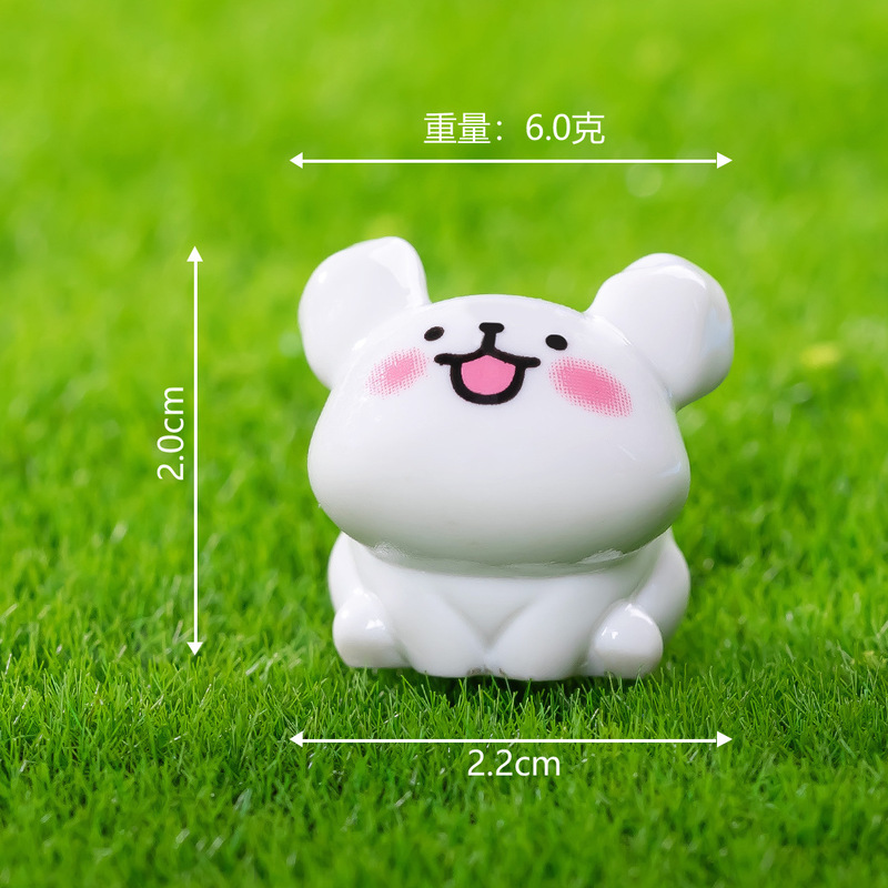 微景观创意卡通实色小白狗公仔盲盒装饰品配件车载桌面小摆件批发|undefined
