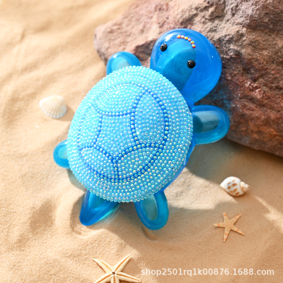 17 cm Diamante de puntos Tortuga grande Luminoso Paquete de material hecho a mano Nuevo lindo almacenamiento de tortuga Juguetes de decoración de tortuga pequeña