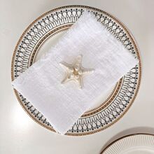 北欧风流苏纯棉餐布手撕毛边餐巾亚马逊西餐口布32X32cm