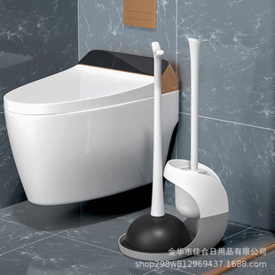 Jiahe Liangpin Toilet Brush Leather Pipe Dredge Set No Dead Angle Brush Base Combination Toilet Brush Wholesale