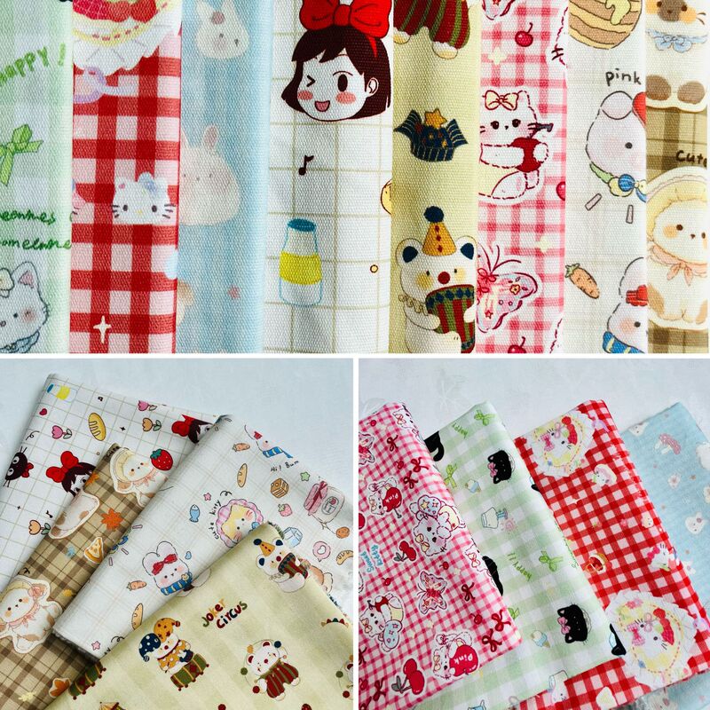 チェック柄コットンバランキャンバス 1.5m 幅 1.0m 価格バッグジャケットベスト手作り DIY 生地|undefined