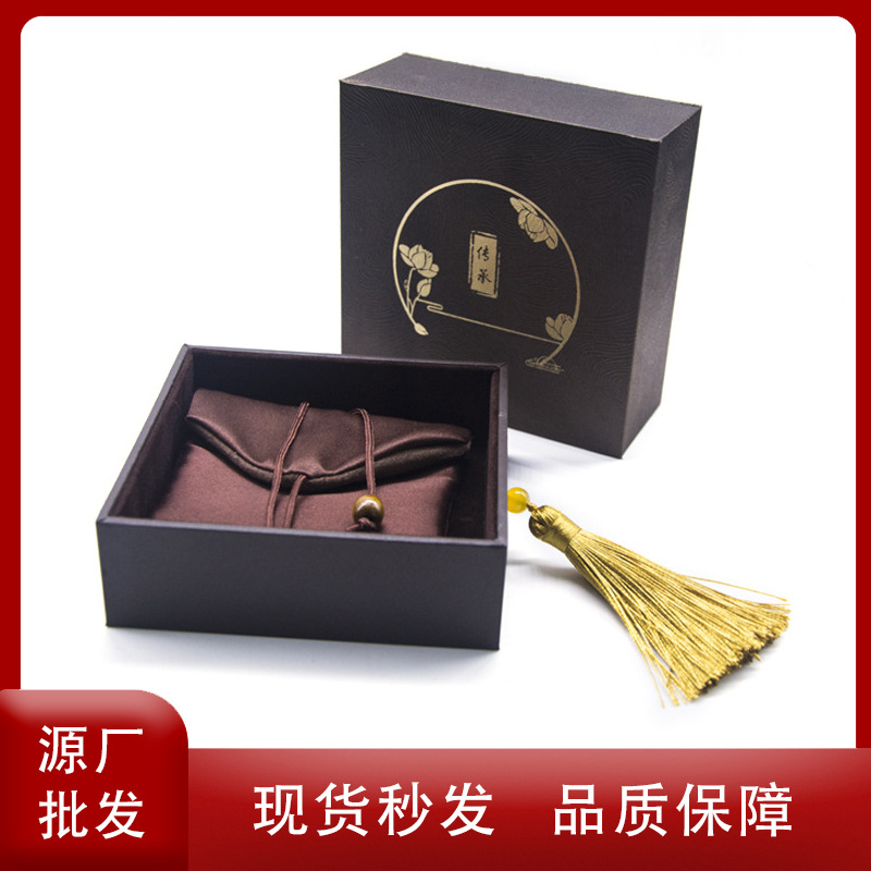 绒布传承抽屉式翡翠盒古法金手镯盒厂家直销纸质高档复古首饰盒