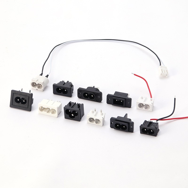 AC8字插座2孔八字座适配器灯管电灯座8字插座 AC电源插座梅花插座