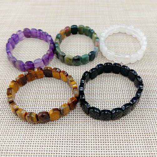 Cross-Border Wholesale of Crystal Hand Jewelry, Natural Stone Fashion Bracelets for Men and Women, Amethyst Bracelets, Tiger Eye Stone Faceted Bracelets