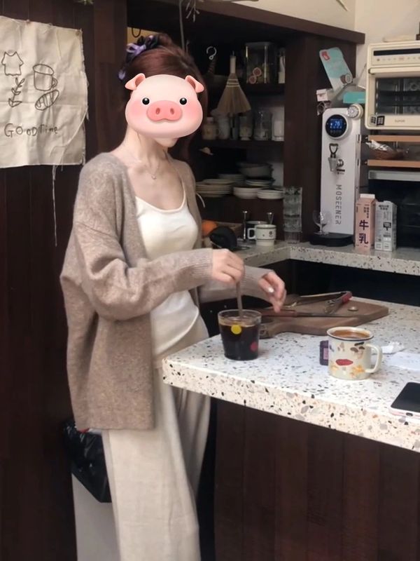2025早秋温柔软糯针织开衫外套女外搭日系复古慵懒风毛衣|undefined