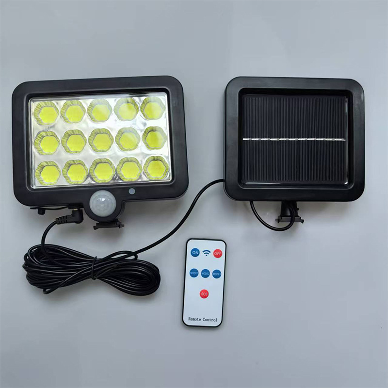 Lámpara solar dividida, pasillo de patio al aire libre, lámpara de inducción del cuerpo humano, iluminación al aire libre, lámpara de pared con control de luz, luz de calle remota
