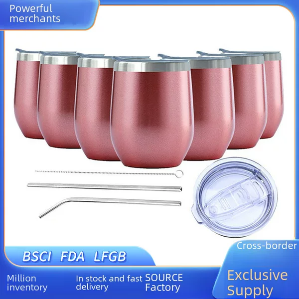304 Stainless Steel Eggshell Cup 12oz Large Capacity Thermos Cup U-Shaped Large Belly Egg Cup Gift Cup Custom Thermos Cup