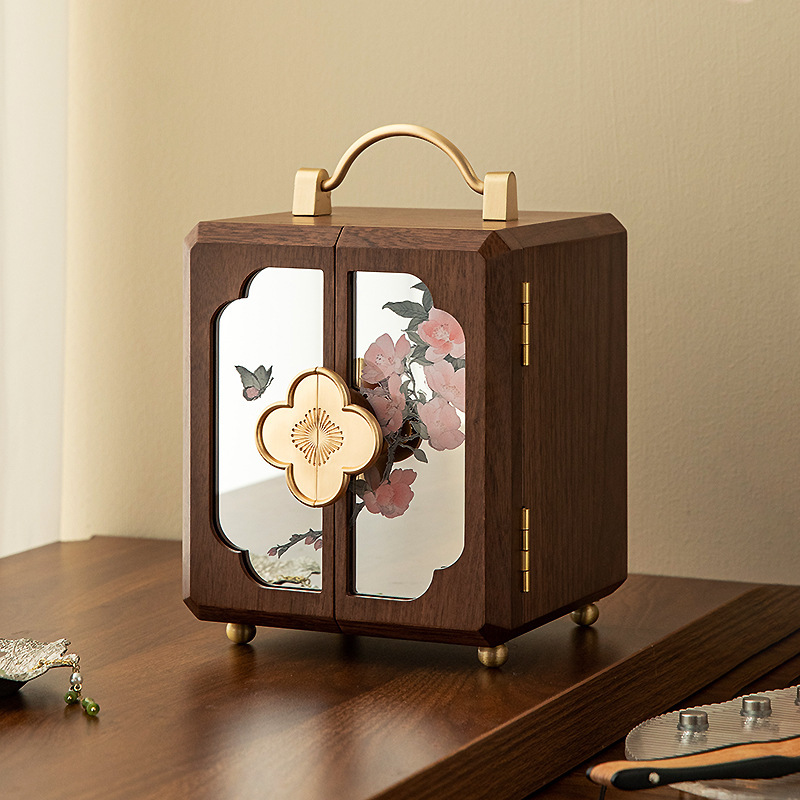 Wooden Jewelry Box Storage Box High-End and Exquisite 2025 New Necklace Jewelry Box New Chinese Valentine's Day Gift