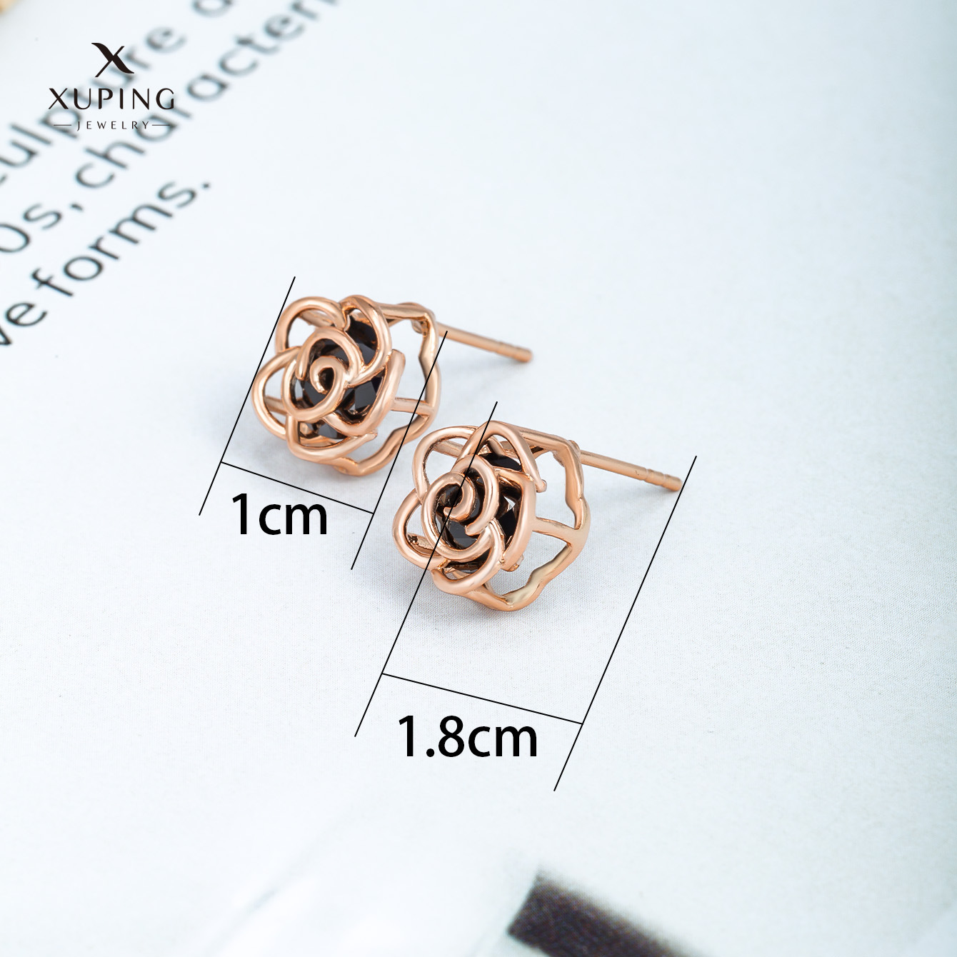 Pendientes de flor de nicho de lujo ligero de moda japonesa y coreana para las mujeres Joyería de Xuking colorido tesoro serie gema artificial Rosa pendientes