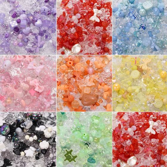 Color mixed acrylic loose beads handmade diy material wholesale beaded bracelet mobile phone chain material bag accessories