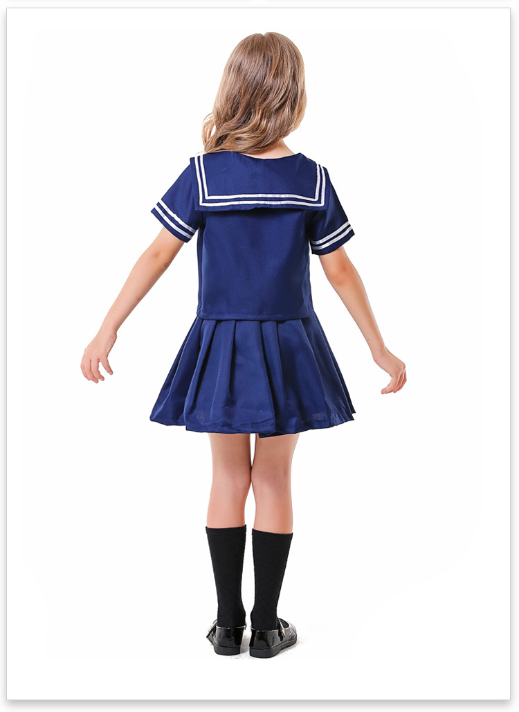 Wholesale Children's Dark Blue Sailor Split Pleated Skirt Nihaojewelry display picture 6