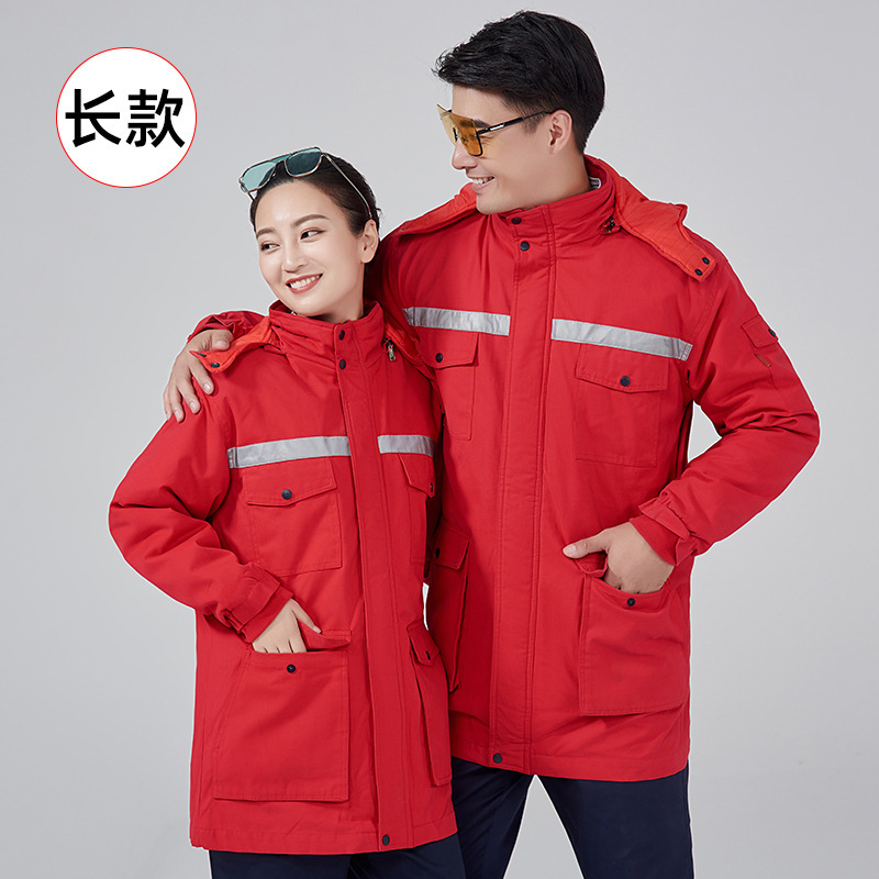 帯電防止作業服、綿服、取り外し可能、ガソリンスタンドで使用可能、ポリエステル綿混紡、厚手、保温、工場ロゴ入り|undefined
