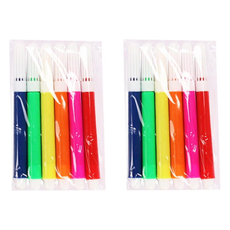 12-Color 6-Color Watercolor Pens for Kindergarten Mini Coloring and Painting Watercolor Pens, Colored Pens for Doodling and Drawing Stationery