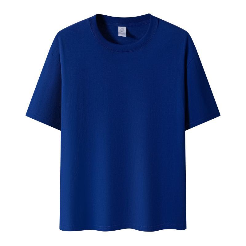210G algodón peinado de hombro camiseta de cuello redondo de verano coreano ropa de trabajo de mangas cortas camiseta publicitaria personalizada impresión image 17