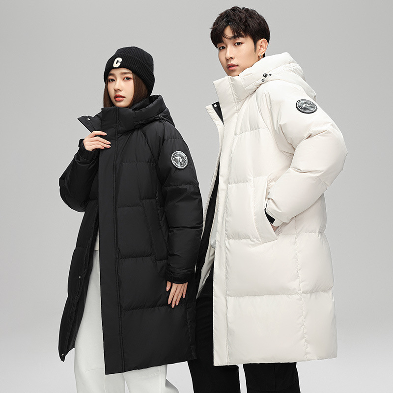 Transfronterizo chaqueta de plumón media y larga de moda de invierno para hombres 2025, nueva ropa de invierno para parejas gruesa chaqueta cálida a prueba de viento image 1