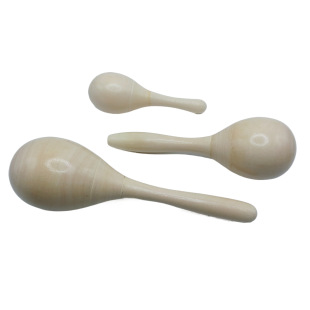 Factory direct wooden large and medium small size sand hammer sand ball wood color wooden sand hammer baby puzzle early education
