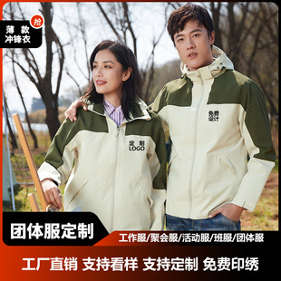 New Style Charge Clothes Printed Logo Windproof Breathable Thin Casual Couple Clothes Travel Color Matching Spring and Autumn Work Clothes Jacket
