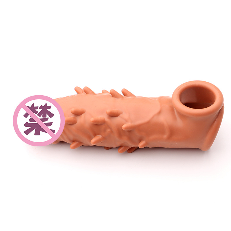 Wolf Tooth Textured Penis Sleeve, TPE Spiked Extender, Large-Particle Stimulation Cover — detail image 8