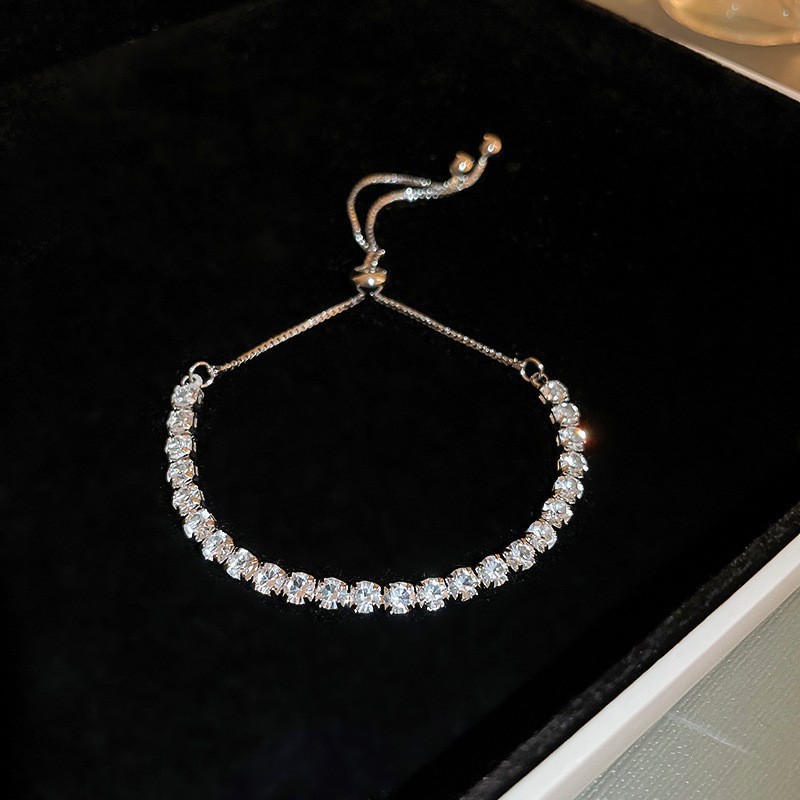 Simple color circón pull-out pulsera de moda elegante todo partido pulsera luz lujo alto sentido pulsera para las mujeres al por mayor