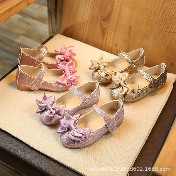Girls' Leather Shoes with Bow 2025 New Model Princess Shoes Student Leather Shoes New Year's Performance Etiquette Cross-Border Trade