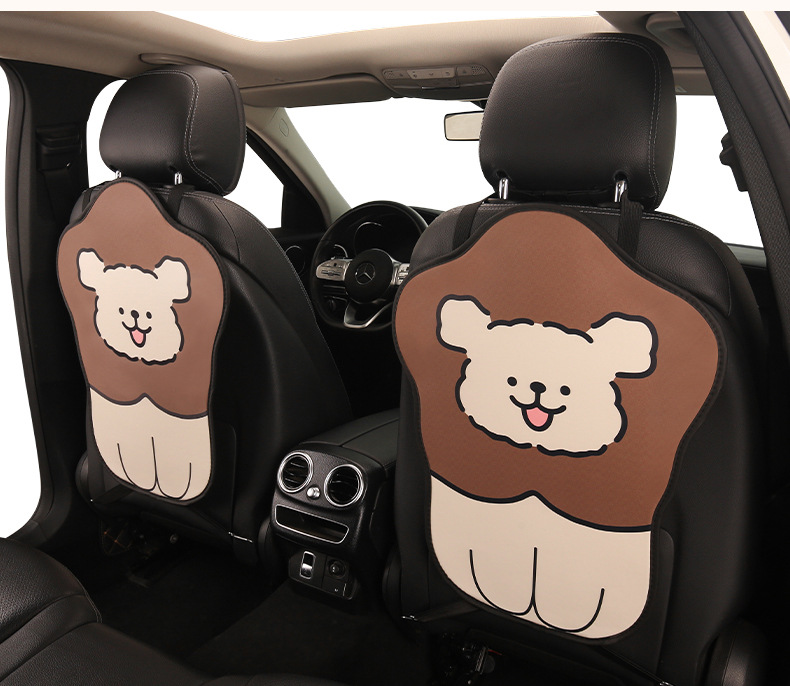 Women's Cute Cartoon Car Seat Back Anti-Kick Pad Dirty Resistant Car Rear Seat Back Anti-Stain Pad