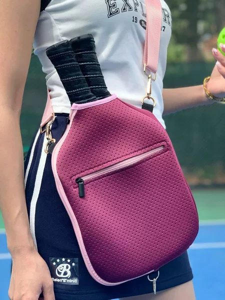 Cross-Border Spot Outdoor Sports Pickleball Racket Cover Striped Crossbody Bag Racket Protective Cover Pickleball Racket Storage Bag
