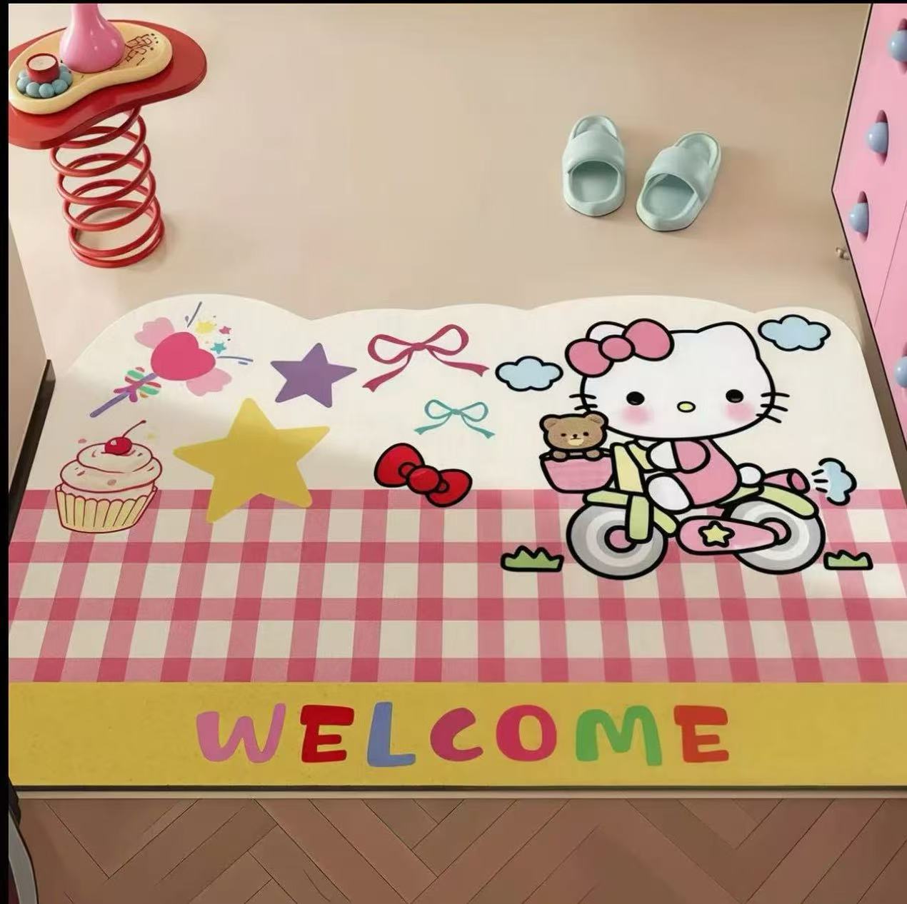Bathroom floor mat is water-absorbent, quick-drying, dirt-resistant, easy to maintain, non-slip, cartoon-style, for home use, made of diatomaceous earth