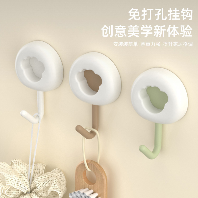 Bear Paw Strong Adhesive Hooks, No-Drill Wall Hooks for Kitchen, Bathroom, and Restroom, 4-Pack