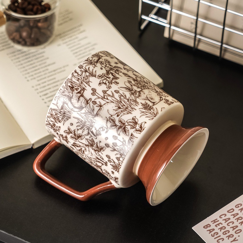 复古咖啡杯高档古风家用杯子下午茶陶瓷水杯小众马克杯情侣生日礼|undefined