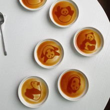 日式可爱简约立体浮雕小碟子 家用创意陶瓷蘸料碟调味碟熊猫图案