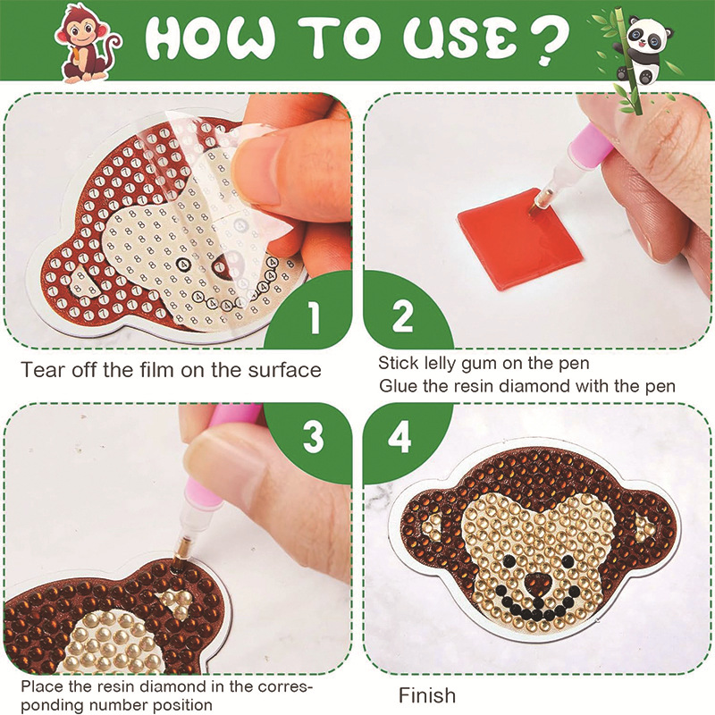 Transfronterizo Amazon creativo refrigerador pegatinas 5D completo di di dibujos animados pegatinas magneticas al por mayor pegatinas magneticas taladro de cristal