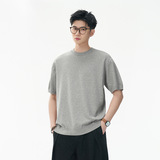 ZY8103C-MM通勤百搭夏季时尚简约T恤美式纯色圆领针织短袖，男装针织衫/毛衣，星座614