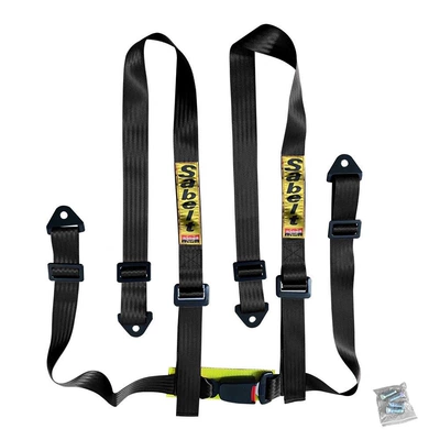 Car Modification 2inch Four-Point Sabeit Safety Belt Suitable for Car Jdm Modification Racing Style Safety Belt (Car seat belt) - black