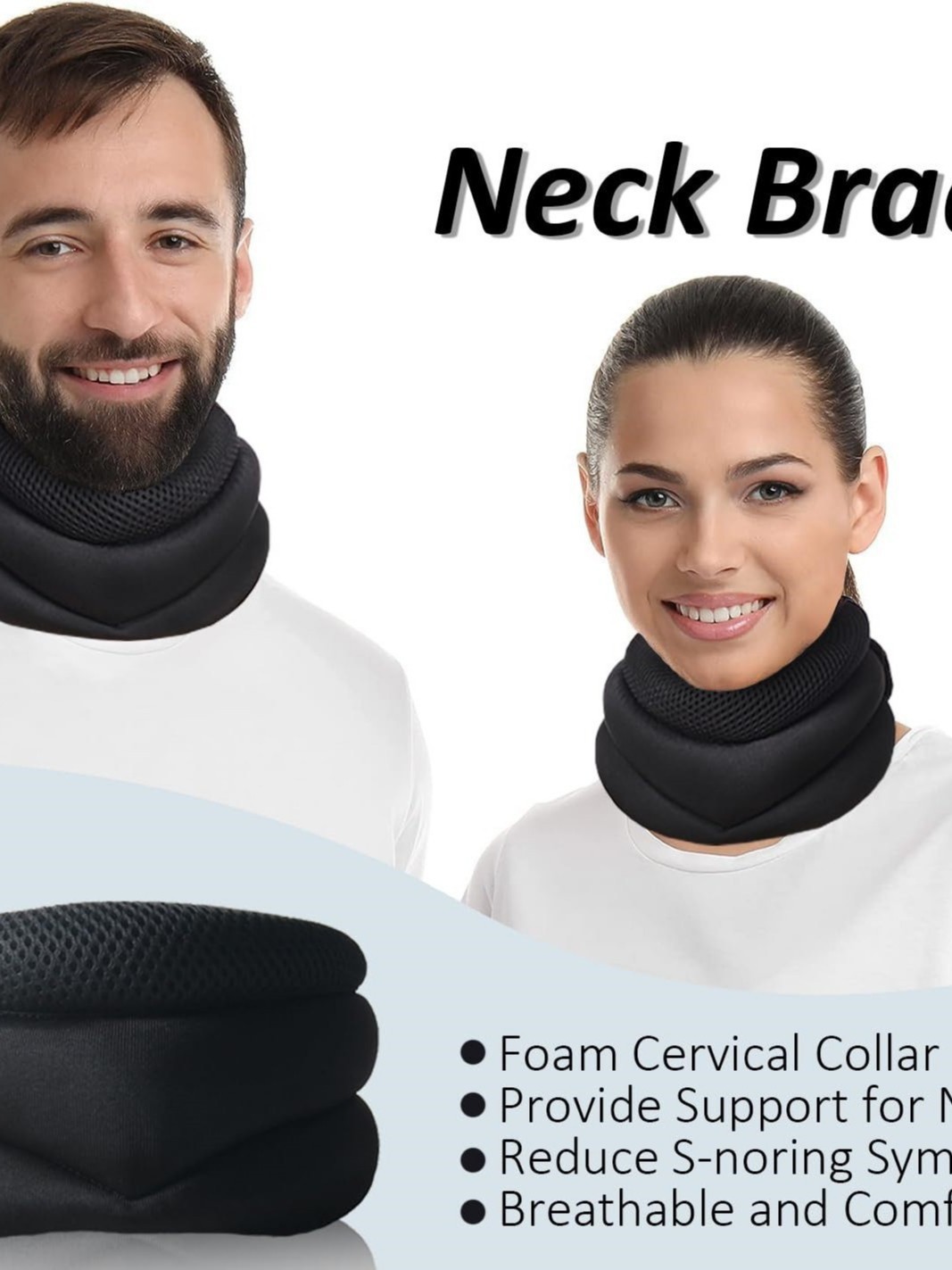 Cuello de protección de tres secciones para evitar la baja cabeza y la columna cervical fijación de la columna cervical tracción corrector esguince movimiento ajustable calentamiento transfronterizo